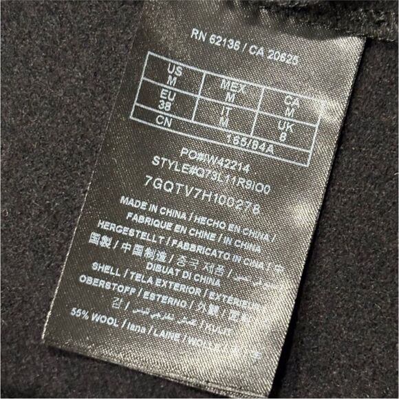 GUESS | Waterfall Women’s Open Front PU Leather Sleeves Wool Jacket M - Picture 16 of 16